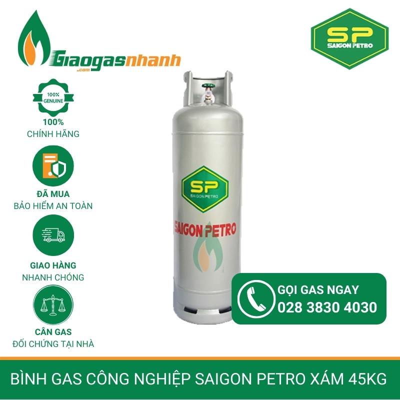 Bình gas công nghiệp Saigon Petro xám 45kg