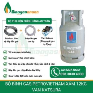 Bộ bình gas PetroVietnam Xám van Katsura